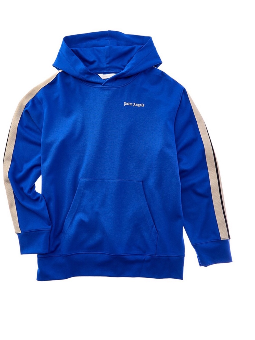 Palm Angels Kids Royal Blue Hoodie with Beige Side Stripes